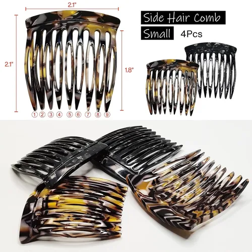 Miniatura 3 de HYFEEL Peines laterales para el cabello – Pinzas para peinar el cabello pequeñas francesas para mujer, accesorios decorativos de estilo francés, 4