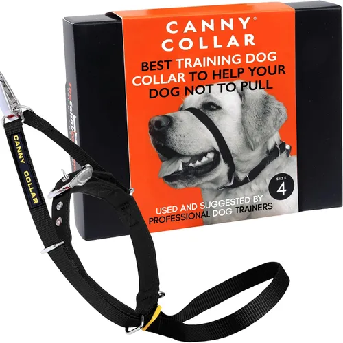 Canny Gentle - Collar de cabeza de entrenamiento para perros sin tirones, color negro, talla 4 | Kind, safe, comfortable & gentle, trains your dog