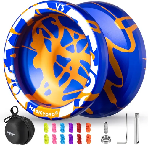 Miniatura 17 de MAGICYOYO Yoyos responsivos para niños principiantes, paquete de 2 Pro Yoyo, truco de doble función, Yoyo V3 + Yoyo K2 de cristal con 12 cuerdas