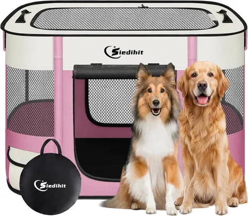 Miniatura 20 de Corralito para perros, gatos y mascotas, corralito portátil para perros en interiores y exteriores, viajes, camping, carpa jaula plegable para Gris