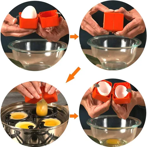 Miniatura 4 de Abridor de huevos y cubos de huevos, herramienta fácil y segura para galletas de huevos, separador de huevos y cortador de cáscara, divisor