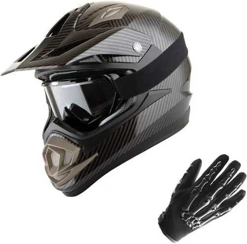 Miniatura 15 de 1Storm Casco de motocross para adultos, todoterreno, MX, BMX, ATV, motocross, mecánico, HGXP14B, fibra de carbono, negro, HGXP14B