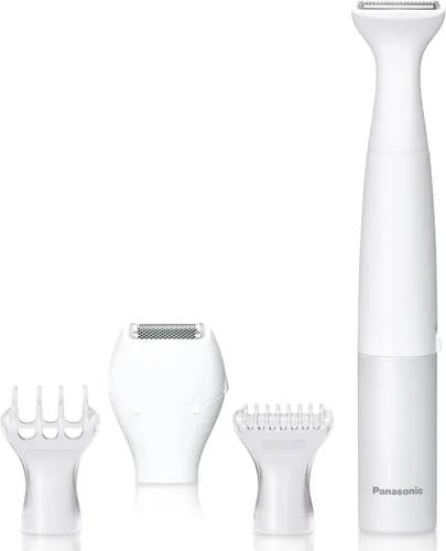 Panasonic Recortadora y afeitadora de bikini para mujer con 4 accesorios para un aseo rápido y fácil en áreas íntimas, uso húmedo/seco, maquinilla