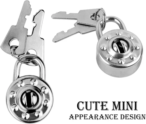 Miniatura 3 de Paquete de 5 mini candados para diario, cerraduras pequeñas con llaves, cerraduras pequeñas para equipaje para viajes, diario, joyas, mochila, cajas