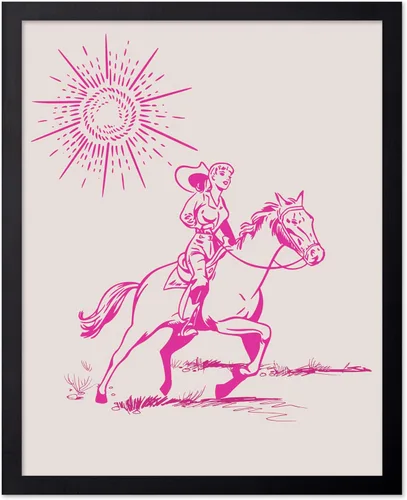 Miniatura 68 de Poster Master Póster retro de vaquera rosa con texto en inglés "Raise Hell", diseño de pared occidental, regalo para hombres y mujeres, decoración