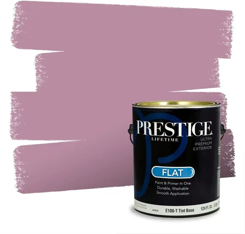 Miniatura 361 de Prestige Paints Pintura exterior e imprimación en uno, 1 galón, plano, coincidencia comparable de Valspar* Amber Rose*
