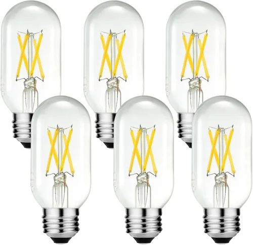 Miniatura 11 de LiteHistory foco LED E26 de 6 W, equivalente a 60 W, blanco cálido 2200 K, ámbar, E26, bombilla Edison regulable, CA 120 V, 400 lm, foco LED tubular