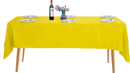 Miniatura 49 de Ascoza Paquete de 2 manteles rectangulares blancos de 60 x 84 pulgadas, tela de poliéster de 4 pies, para bodas, banquetes, restaurantes y fiestas