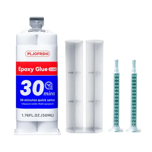 PLJOFRSHI Pegamento epoxi transparente AB, adhesivo multiuso de resina epoxi para reparación de plástico, metal, cerámica, madera, cañas de pesca,