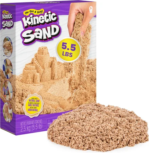 Miniatura 8 de Kinetic Sand, Arena de juego de playa de 3.25 libras, exclusiva de Amazon, bolsa resellable (el embalaje puede variar), juguetes sensoriales, Marrón