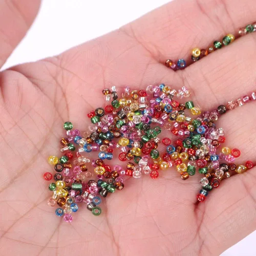Miniatura 2 de Aproximadamente 7200 cuentas pequeñas de cristal de 0.079 pulgadas para hacer joyas de bricolaje, total de 12