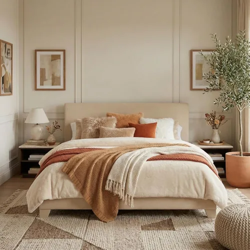 Miniatura 15 de SHA CERLIN Base de cama tamaño King con cabecera ajustable, plataforma tapizada de piel sintética con listones de madera, base de colchón estable