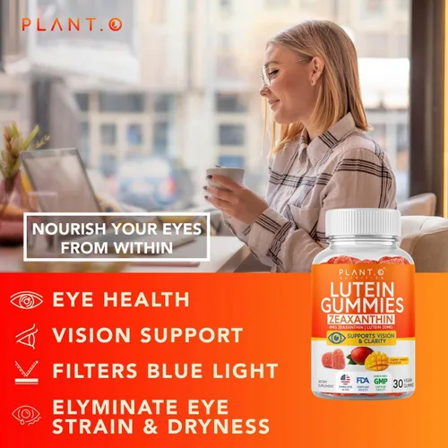 Miniatura 6 de PLANT.O NUTRITION Gomitas de luteína y zeaxantina – Deliciosas vitaminas veganas para la salud ocular clínicamente estudiadas 20 mg de luteína