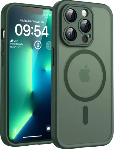 Miniatura 82 de TOCOL Funda magnética 3 en 1 para iPhone 14 Pro, mejorada [protección completa de cámara] con 2 protectores de pantalla, funda de grado militar Azul