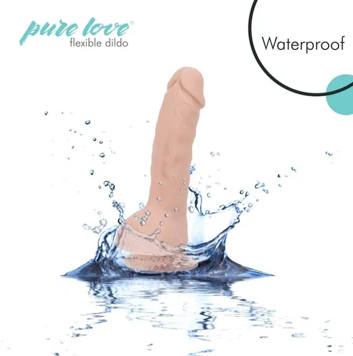 Miniatura 4 de Pure Love - Vibrador de silicona con ventosa, 7.5 in, color beige, juguete sexual para adultos