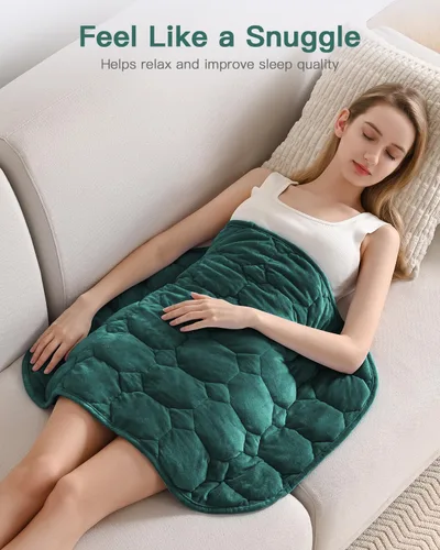 Miniatura 3 de Lofus Manta con peso de 7 libras para adultos, transpirable y calmante manta con peso pequeña para viajes, relajación y siestas, lavable a máquina