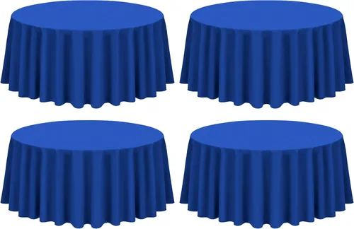 Miniatura 82 de Showgeous Paquete de 4 manteles rectangulares de poliéster de 60 x 102 pulgadas, resistentes a las arrugas, lavables, para bodas, mesas de comedor