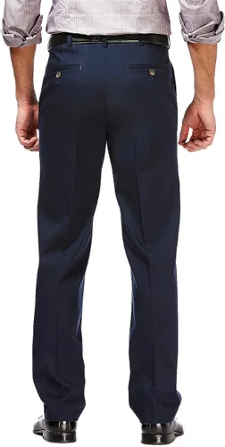 Miniatura 2 de Haggar - Pantalones caqui para hombre, no requieren planchado, de corte clásico, con pretina ampliable y parte delantera plana, tallas estándar