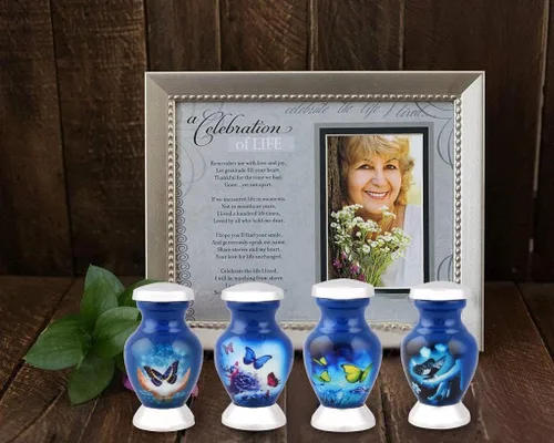 Miniatura 3 de BOLD & DIVINE Urnas de cremación con temática de mariposa Urnas decorativas para cenizas humanas de mujeres y hombres, urnas para cenizas, urnas