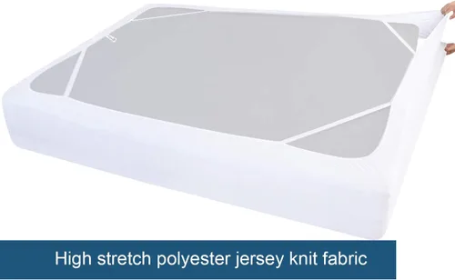 Miniatura 4 de Funda de somier tamaño individual, envoltura de tela elástica alrededor de 4 lados falda de cama, alternativa elegante para faldas de cama