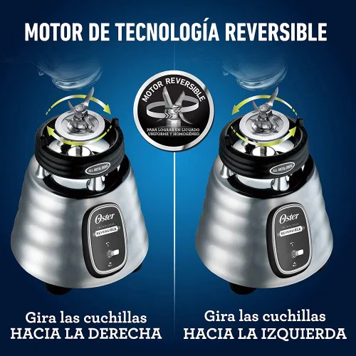 Miniatura 4 de Batidora clásica Oster reversible tarro de vidrio cromado BLSTBESTE013