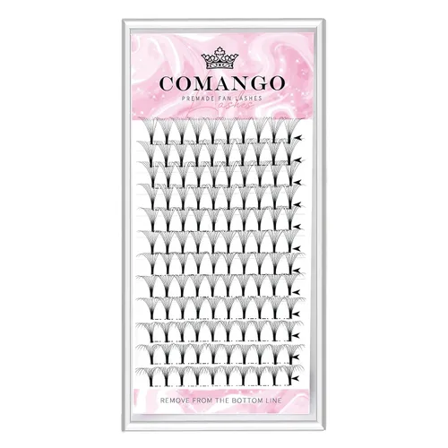Miniatura 32 de CoMango Extensiones de pestañas de volumen 3D/4D/5D/6D/10D, grosor de 0.003 in, rizo C/D, tallo corto de 0.315-0.591 in, extensiones de pestañas