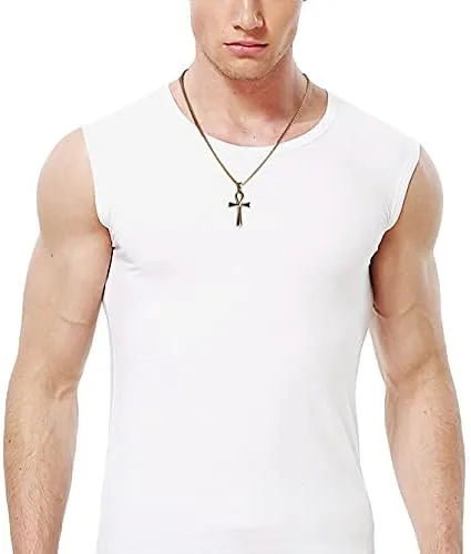 Miniatura 5 de Collar con colgante de cruz de Ankh copta egipcia antigua de acero inoxidable para niños, mujeres y hombres, en cadena Rolo de 24 pulgadas