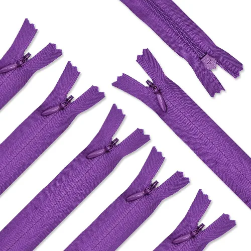 Miniatura 13 de Renashed 45 cremalleras invisibles de nailon mixto de 21.5 pulgadas para costura, costura, artesanía, 20 colores (mezcla de colores)