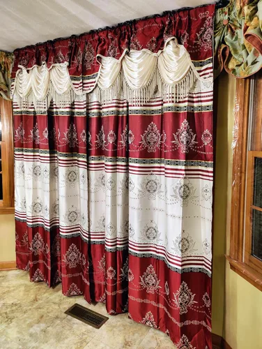 Miniatura 9 de GOHD Harmony Horizon. Panel de cortina jacquard con cenefa de lujo adjunta. Juego de 2 piezas. Cada pieza de 54 pulgadas de ancho x 90 pulgadas