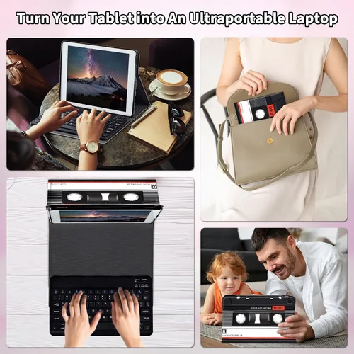 Miniatura 7 de Funda para Samsung Galaxy Tab S6 Lite 2022/2020 Teclado inalámbrico desmontable y cubierta de soporte de piel sintética Funda protectora