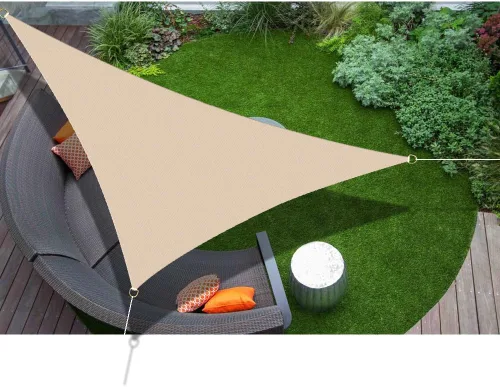 Miniatura 2 de Alion Home Toldo parasol tejido triangular impermeable de 10 x 10 x 10 pies en colores vibrantes (beige)