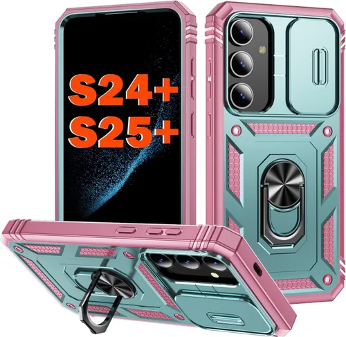 Miniatura 74 de PASNEW Funda para Samsung Galaxy S22 Ultra 5G, cubierta de cámara deslizante y soporte de dedo de metal giratorio de 360°, militar, resistente, a