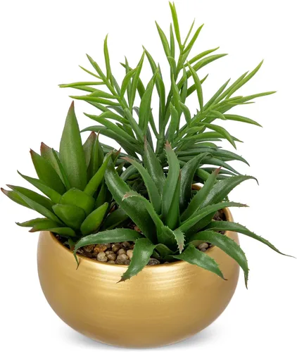 Miniatura 8 de Briful Pequeñas plantas falsas surtidas suculentas falsas en macetas, plantas suculentas realistas artificiales con macetas de cemento
