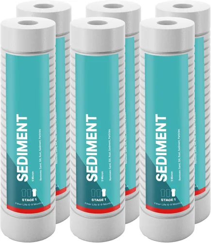 Miniatura 13 de NU Aqua Reemplazo de filtro de sedimentos de ósmosis inversa – Cartucho universal de sistema de filtración de agua RO de 10 pulgadas de 5 micras – 1
