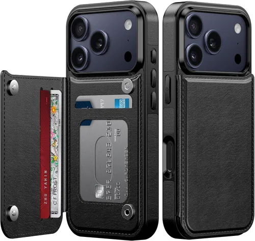 Miniatura 105 de FUNMIKO Funda tipo cartera para iPhone 13 con tarjetero, bloqueo RFID, protección de grado militar y obras de arte impresas con rayos UV, cierre