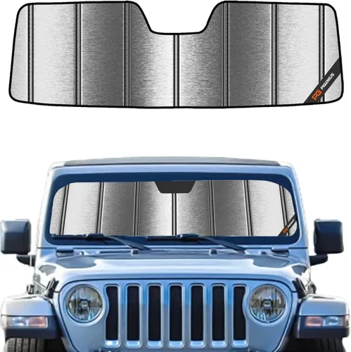 Miniatura 7 de Protección solar para parabrisas Pigenius para Jeep Wrangler JL 2018-2025, protector solar para ventana delantera Gladiator 2020-2025 - AstraGuard