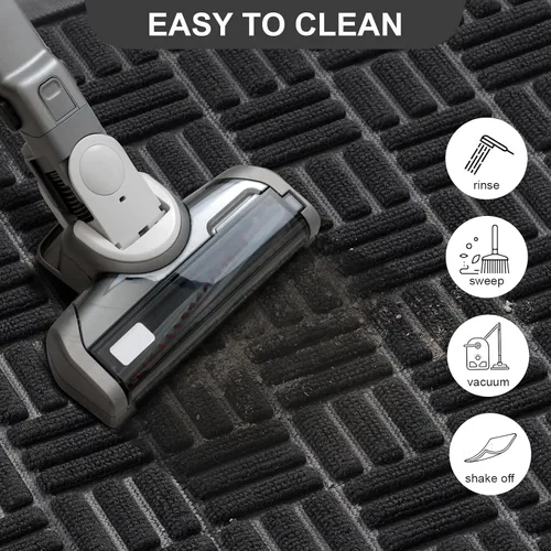 Miniatura 7 de Mibao Tapete para puerta delantera, resistente y duradero, tapete de bienvenida para interiores y exteriores, atrapador de suciedad, impermeable