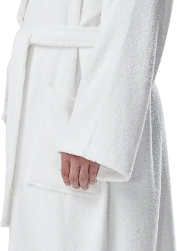 Miniatura 8 de Arus - Bata de baño clásica de algodón turco con capucha para hombre, con opción de longitud larga