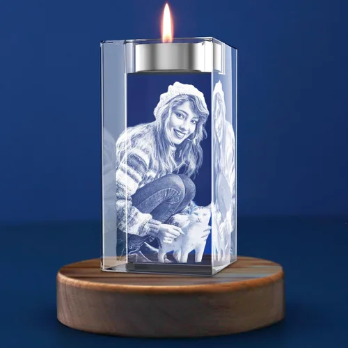 Miniatura 11 de Foto de cristal 3D personalizada: recuerdo grabado personalizado para el día del padre, regalo único de aniversario de cumpleaños para papá, mujer
