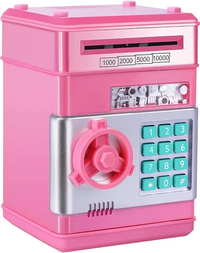 Miniatura 9 de GuDoQi alcancía para niños electrónicos, alcancía de monedas y dinero, juguete para niños de 3 a 10 años, mini cajero automático, caja de ahorro