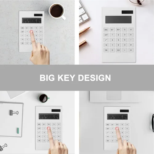 Miniatura 5 de STOBOK Solar Cute Use Daily Screen Supplies Calculación LCD Escritorio Delgado para Plana Ultradelgada Power Thin Home Ultra, papelería Calculadora