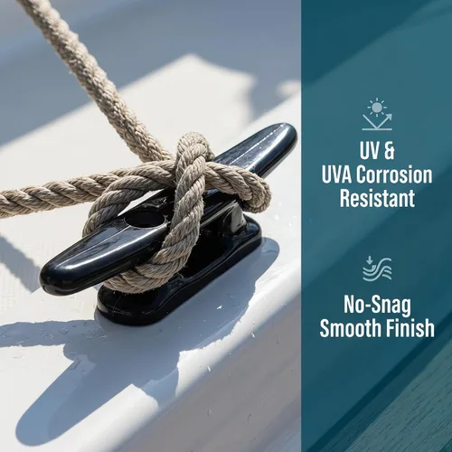 Miniatura 4 de MIZUGIWA Nylon Boat Cleats Dock Cleats Black,4 Inch 5 Inch 6 Inch 8 Inch,Marine Boat Cleats for Rope Hooks,Kayaks,Tie Down,Maritime Decor