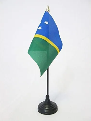 Miniatura 15 de Venezuela Old 7 estrellas con brazos Bandera de mesa 4'' x 6'' - Antigua bandera venezolana de escritorio 5.9 x 3.9 in - tapa de lanza dorada - AZ