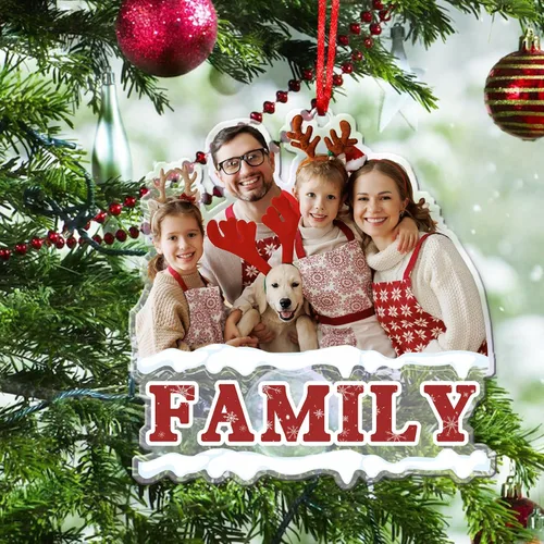 Miniatura 6 de Adornos de Navidad personalizados con foto personalizada, adornos acrílicos personalizados con texto de imagen personalizado 2023, familia, pareja