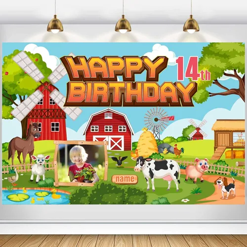 Miniatura 14 de Cartel personalizado de decoración de cumpleaños con temática de baloncesto de 14 años, pancarta de tela personalizada para suministros de fiesta