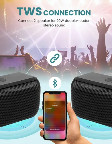 Miniatura 3 de LENRUE Altavoz Bluetooth, altavoces inalámbricos portátiles con TWS, 12 horas de reproducción, sonido claro para el hogar, viajes y exteriores