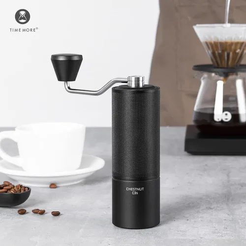 Miniatura 5 de TIMEMORE Molinillo de café manual Chestnut C3S con rebaba cónica S2C de acero inoxidable, cuerpo de metal, ajuste ajustable