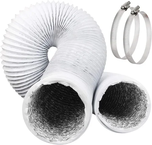 Miniatura 12 de Omont Manguera de ventilación para secadora de 4 pulgadas, 10 pies, tubo de conducto de aire flexible con aislamiento de aluminio, kit de manguera