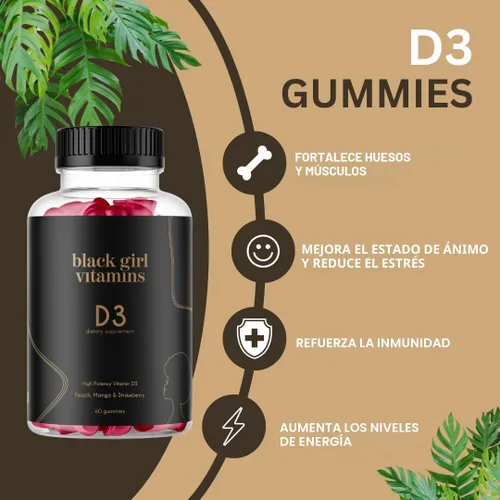 Miniatura 3 de Black Girl Vitamins Look Good Feel Good Bundle – Cabello, Piel y Uñas, Vitamina D3 2000UI y Multivitamínico de Una Vez al Día - Juego de Suplementos