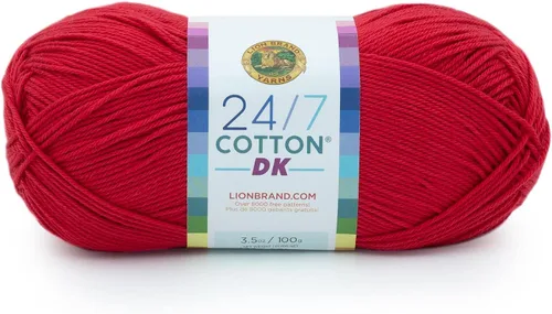 Miniatura 6 de Lion Brand Yarn Estampados DK de algodón 24/7, hilo para tejer, ganchillo y manualidades, azul, paquete de 1 Cotton Yarn for Knitting, Crochet